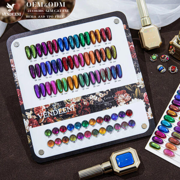 2 24 Colors Gemstone Cat Eye