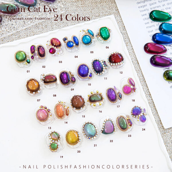 5 24 Colors Gemstone Cat Eye