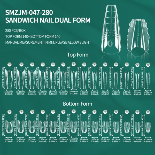 280pcs Dual Nail Forms SW