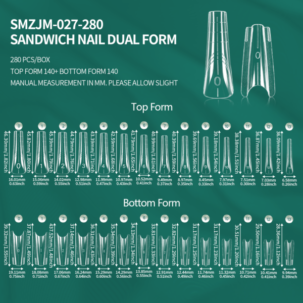 280pcs Dual Nail Forms SW