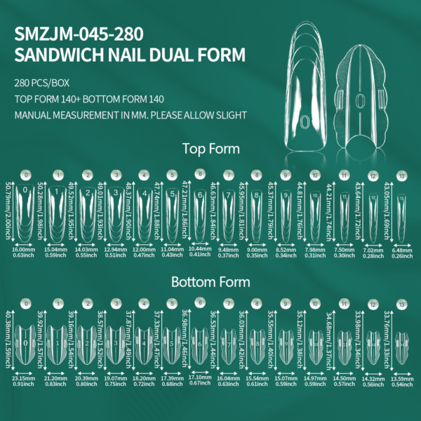 280pcs Dual Nail Forms SW