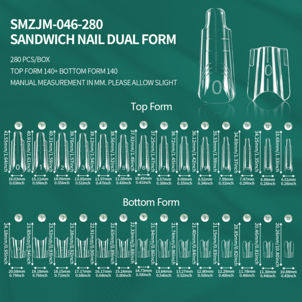 280pcs Dual Nail Forms SW
