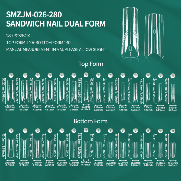 280pcs Dual Nail Forms SW
