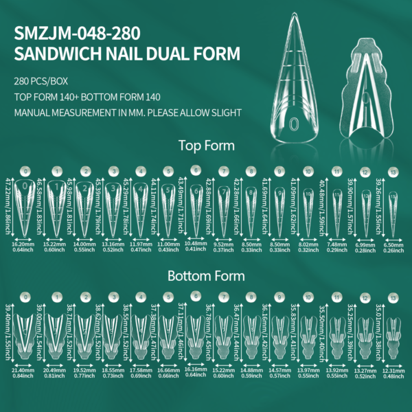 280pcs Dual Nail Forms SW
