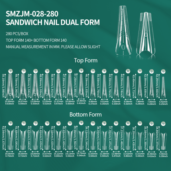 280pcs Dual Nail Forms SW