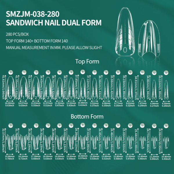 280pcs Dual Nail Forms SW
