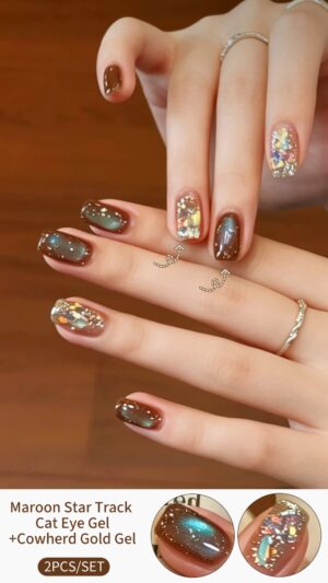 12ml Set Maroon Star Cat Eye