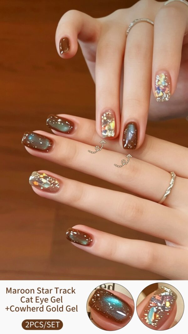 12ml Set Maroon Star Cat Eye